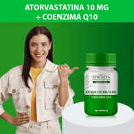 Atorvastatina 10mg com Coenzima Q10 50mg, com Selo de Autenticidade- 30 Cápsulas